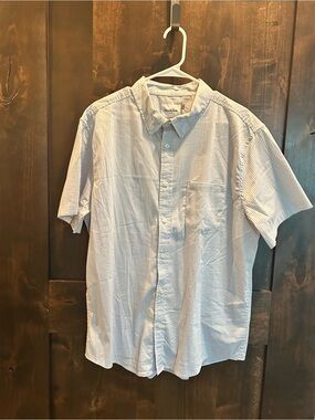 Goodfellow & Co Light Blue and White Short-Sleeve Button-Down Shirt